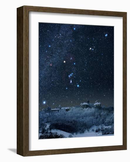 Winter Sky with Orion Constellation-Eckhard Slawik-Framed Photographic Print