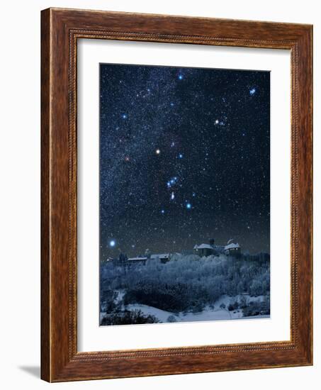 Winter Sky with Orion Constellation-Eckhard Slawik-Framed Photographic Print