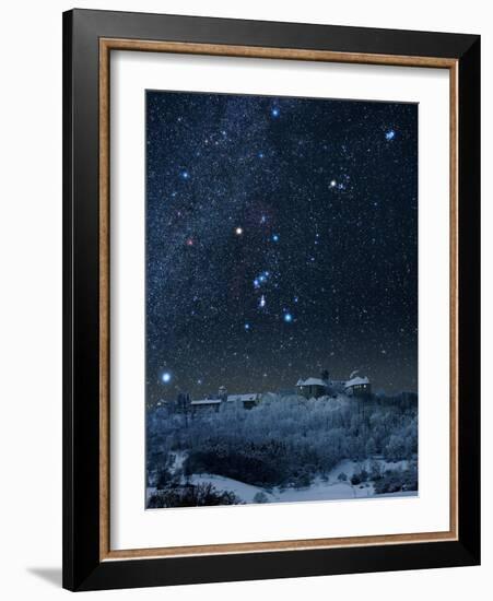 Winter Sky with Orion Constellation-Eckhard Slawik-Framed Photographic Print