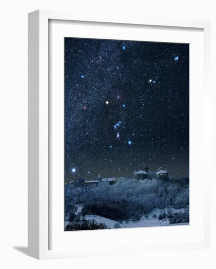 Winter Sky with Orion Constellation-Eckhard Slawik-Framed Photographic Print