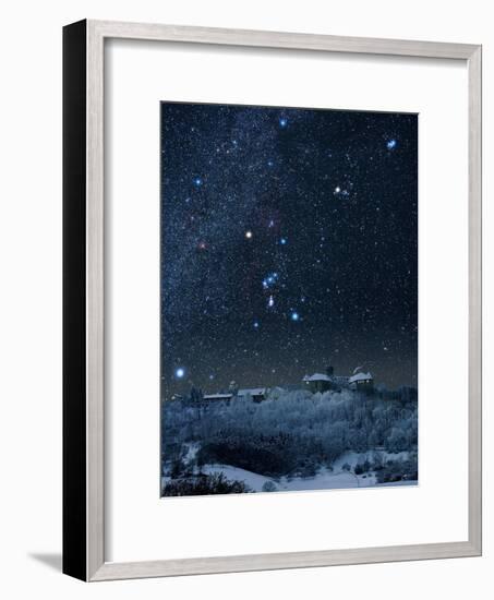 Winter Sky with Orion Constellation-Eckhard Slawik-Framed Photographic Print