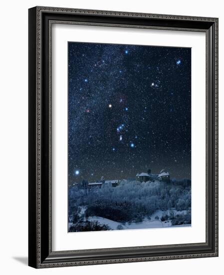 Winter Sky with Orion Constellation-Eckhard Slawik-Framed Photographic Print