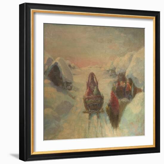 Winter, Sledge Driving-Konstantin Konstantinovich Pervukhin-Framed Giclee Print
