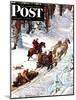 "Winter Sleigh Ride," Saturday Evening Post Cover, December 17, 1949-John Clymer-Mounted Giclee Print