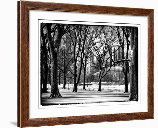 Winter Snow in Central Park View-Philippe Hugonnard-Framed Photographic Print