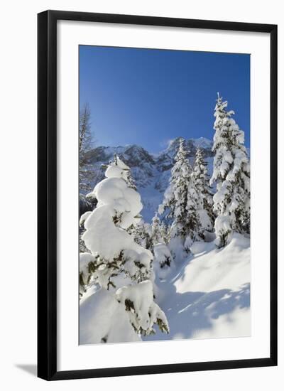 Winter Snow, Mieminger Crest, Hohe Wand, Valley Gaistal, Tyrol, Austria-Martin Zwick-Framed Photographic Print