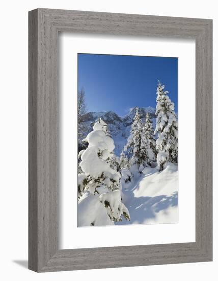 Winter Snow, Mieminger Crest, Hohe Wand, Valley Gaistal, Tyrol, Austria-Martin Zwick-Framed Photographic Print