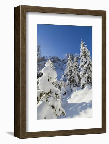 Winter Snow, Mieminger Crest, Hohe Wand, Valley Gaistal, Tyrol, Austria-Martin Zwick-Framed Photographic Print