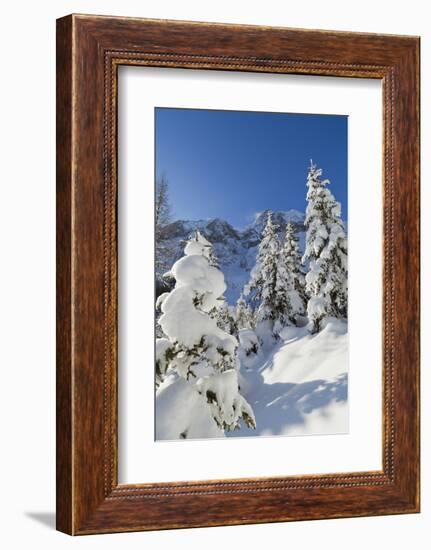 Winter Snow, Mieminger Crest, Hohe Wand, Valley Gaistal, Tyrol, Austria-Martin Zwick-Framed Photographic Print