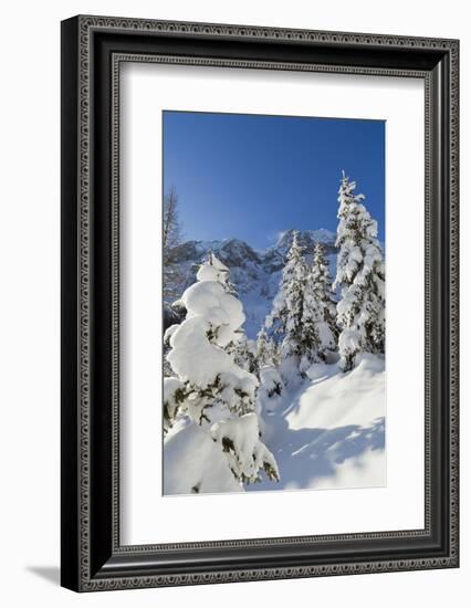 Winter Snow, Mieminger Crest, Hohe Wand, Valley Gaistal, Tyrol, Austria-Martin Zwick-Framed Photographic Print