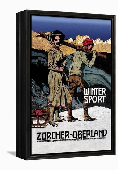 Winter Sport: Cross-Country Skiing-null-Framed Stretched Canvas