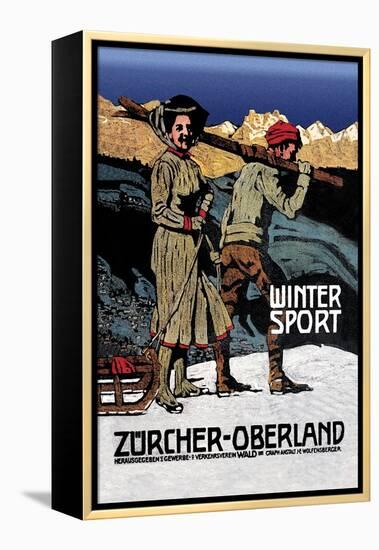 Winter Sport: Cross-Country Skiing-null-Framed Stretched Canvas