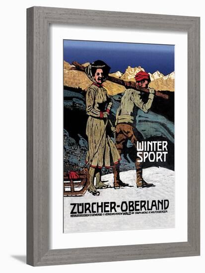 Winter Sport: Cross-Country Skiing-null-Framed Art Print