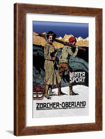 Winter Sport: Cross-Country Skiing-null-Framed Art Print