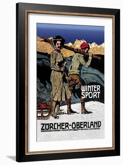 Winter Sport: Cross-Country Skiing-null-Framed Art Print