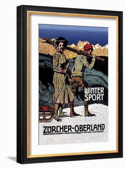 Winter Sport: Cross-Country Skiing-null-Framed Art Print