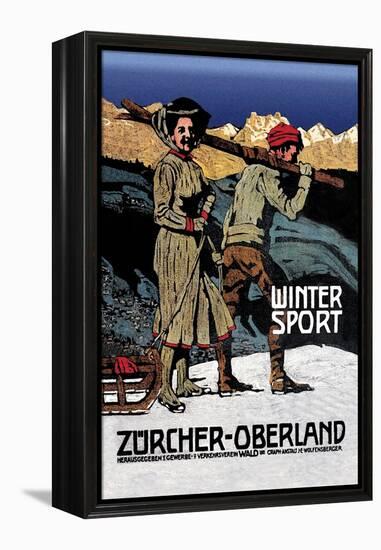Winter Sport: Cross-Country Skiing-null-Framed Stretched Canvas