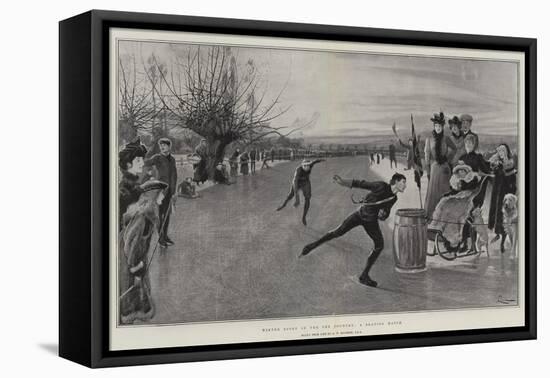 Winter Sport in the Fen Country, a Skating Match-Robert Walker Macbeth-Framed Premier Image Canvas