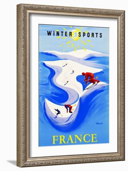 Winter Sports-France-Bernard Villemot-Framed Art Print