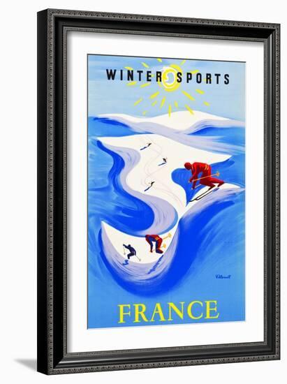 Winter Sports-France-Bernard Villemot-Framed Art Print