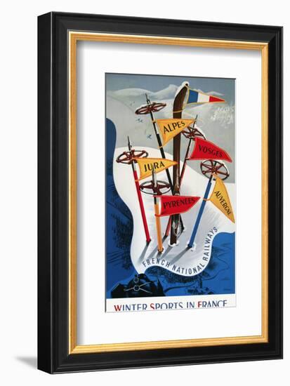 Winter Sports in France-Vintage Posters-Framed Art Print