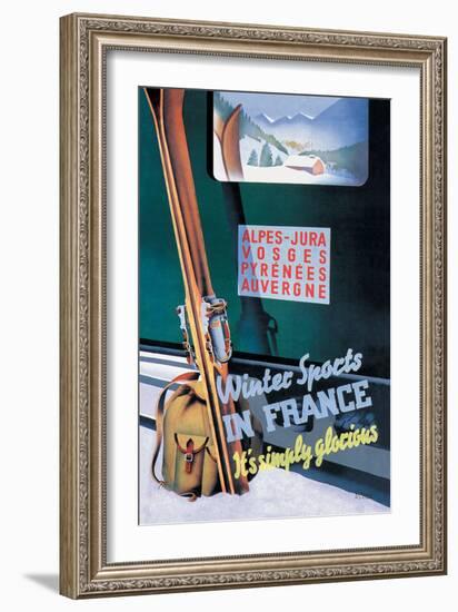 Winter Sports in France-Roland Hugon-Framed Art Print