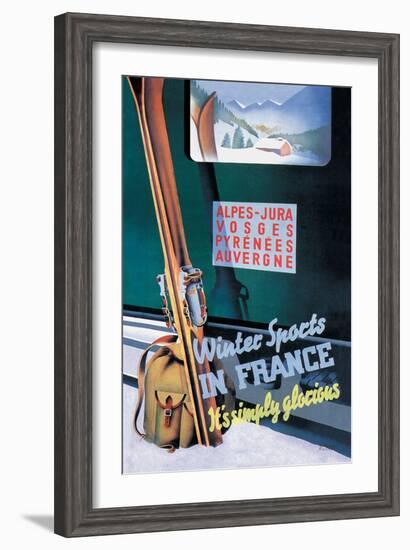 Winter Sports in France-Roland Hugon-Framed Art Print