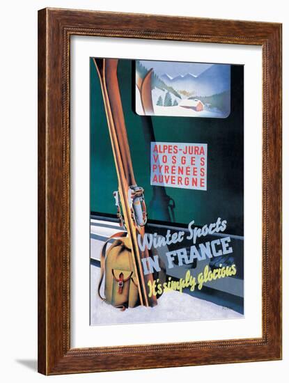 Winter Sports in France-Roland Hugon-Framed Art Print