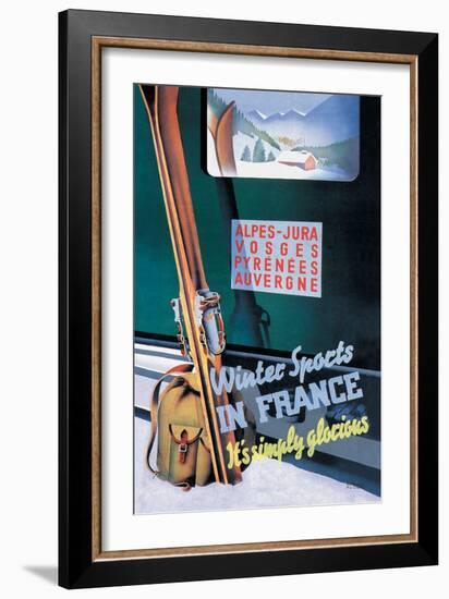 Winter Sports in France-Roland Hugon-Framed Art Print