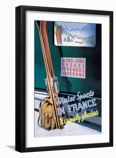 Winter Sports in France-Roland Hugon-Framed Art Print