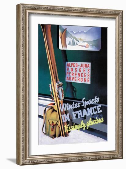 Winter Sports in France-Roland Hugon-Framed Art Print