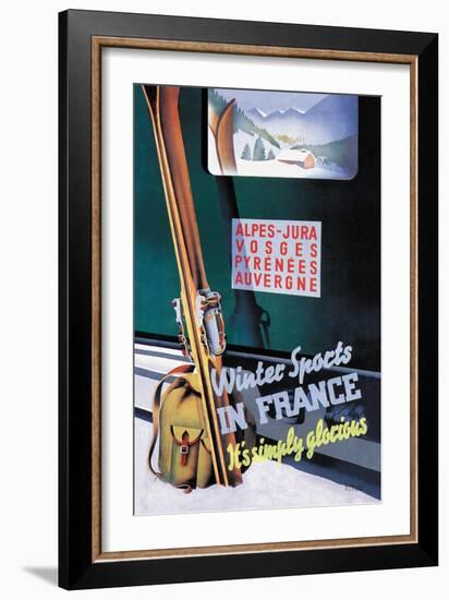 Winter Sports in France-Roland Hugon-Framed Art Print