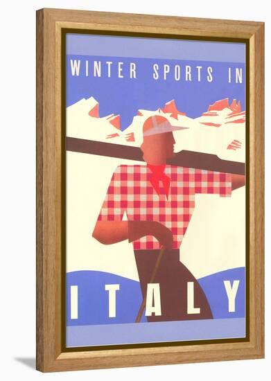 Winter Sports in Italy, Graphics-null-Framed Stretched Canvas