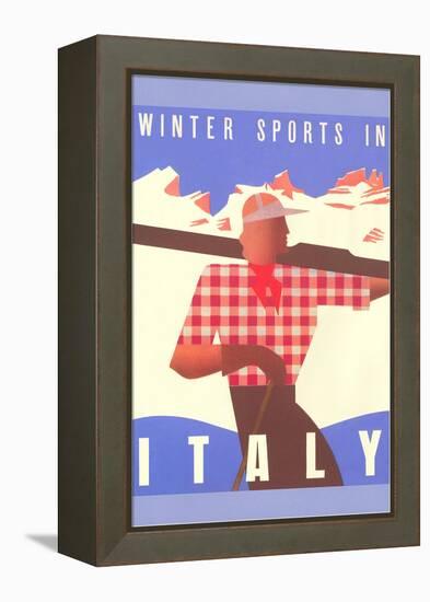 Winter Sports in Italy, Graphics-null-Framed Stretched Canvas