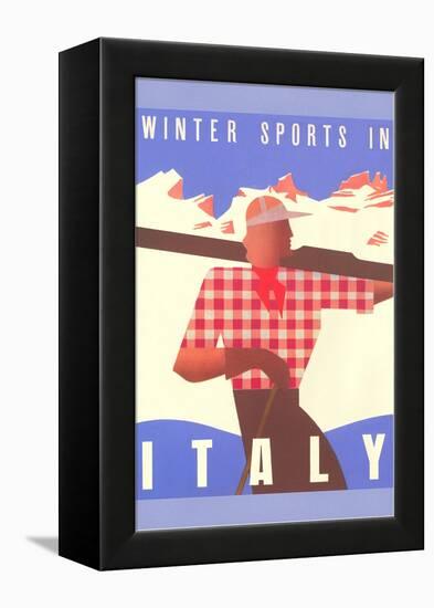 Winter Sports in Italy, Graphics-null-Framed Stretched Canvas