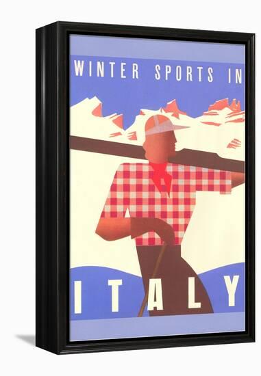 Winter Sports in Italy, Graphics-null-Framed Stretched Canvas
