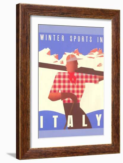 Winter Sports in Italy, Graphics-null-Framed Art Print