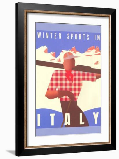 Winter Sports in Italy, Graphics-null-Framed Art Print