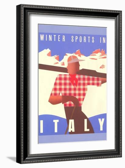 Winter Sports in Italy, Graphics-null-Framed Art Print