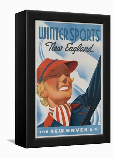 Winter Sports New England New Haven Railroad Travel-null-Framed Premier Image Canvas