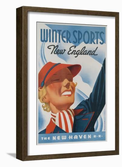 Winter Sports New England New Haven Railroad Travel-null-Framed Giclee Print