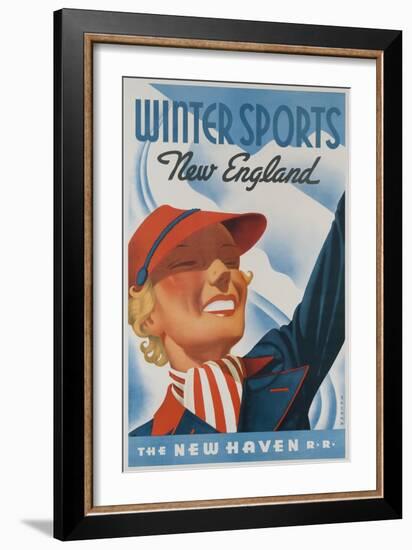 Winter Sports New England New Haven Railroad Travel-null-Framed Giclee Print