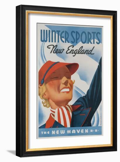 Winter Sports New England New Haven Railroad Travel-null-Framed Giclee Print