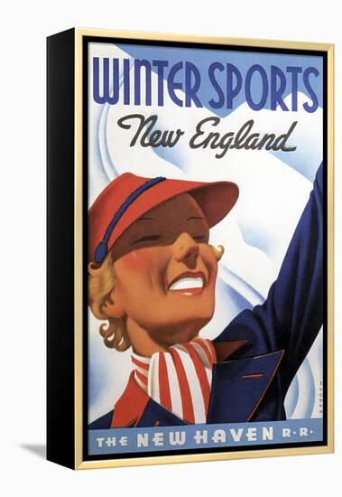 Winter Sports-Vintage Apple Collection-Framed Premier Image Canvas