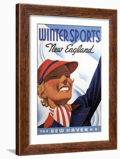 Winter Sports-Vintage Apple Collection-Framed Giclee Print