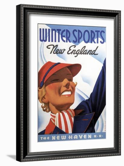 Winter Sports-Vintage Apple Collection-Framed Giclee Print