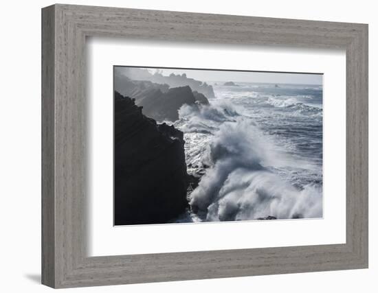 Winter storm watching, Shore Acres State Park, Southern Oregon Coast, USA-Stuart Westmorland-Framed Photographic Print