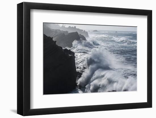 Winter storm watching, Shore Acres State Park, Southern Oregon Coast, USA-Stuart Westmorland-Framed Photographic Print