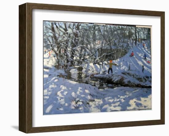 Winter Stream, Derbyshire-Andrew Macara-Framed Giclee Print