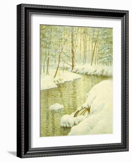 Winter Stream, Sunset Glow-Walter Launt Palmer-Framed Giclee Print